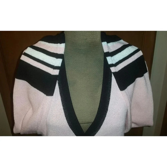 ST. JOHN SPORT Sweater Pink Black White  Stripe - Picture 14 of 14
